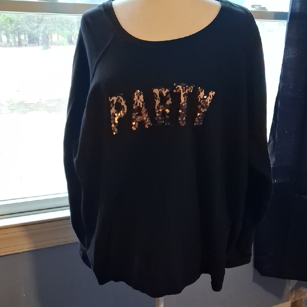Torrid Black Sequin Party Sweatshirt